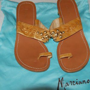 Marciano Callista Leather Wedge Sandals